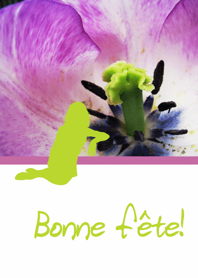 Bonne f&ecirc;te mauve et vert
